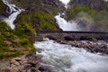 Famous waterfall Lotefossen Royalty Free Stock Photo