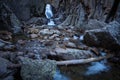 Famous waterfall of Purgatory located in the town of Rascafria in Guadarrama mountain range, Madrid, Spain