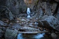 Famous waterfall of Purgatory located in the town of Rascafria in Guadarrama mountain range, Madrid, Spain Royalty Free Stock Photo