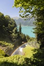 Famous Waterfalls Giessbach with rainbow in the Bernese Oberland, Switzerland Royalty Free Stock Photo