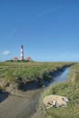 Westerhever Lighthouse,North Frisia,Germany Royalty Free Stock Photo