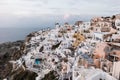 Famous white buildings of Oia town in Santorini