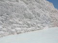 Famous white calcium travertines and pools in Pamukkale, Turkey.