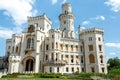 Famous white castle Hluboka nad Vltavou Royalty Free Stock Photo