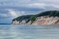 Famous white chalk cliffs in Jasmund national park on the Rugen island Royalty Free Stock Photo