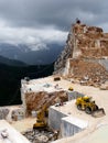 The famous white marble quarries in the Apennine