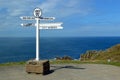 The famous sign post at land`s end, Cornwall, England Royalty Free Stock Photo