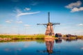 Famous windmills in Kinderdijk museum in Holland