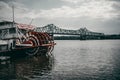 Famous "Spirit of Peoria" riverboat on the Illinois River, USA