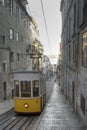 Famous yellow Lisbon tram Royalty Free Stock Photo