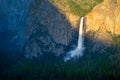 Famous Yosemite waterfall at sunset Royalty Free Stock Photo