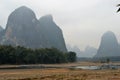 Famous 20 yuan bill view of Li River near Yangshuo and Xing Ping, Guilin, China, dry season Royalty Free Stock Photo