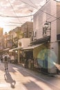 The famous Yuyakedandan stairs which means Dusk Steps at Nishi-Nippori in Tokyo lead to the old-fashionned shopping street Yanaka