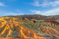 Famous Zabriskie Point in winter just before sunset.Death Valley National Park.California.USA Royalty Free Stock Photo