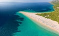 Famous Zlatni rat beach in Bol, Island Brac, Croatia Royalty Free Stock Photo