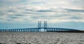 ÃËresund bridge with cloudy sky and water