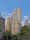 Famus skyscrapers of Manhattan, New York towering above a tree Royalty Free Stock Photo