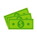 Fan banknote money. Pile of dollars cash, green banknotes, green paper bills