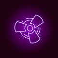 fan car outline icon in neon style. Elements of car repair illustration in neon style icon. Signs and symbols can be used for web Royalty Free Stock Photo