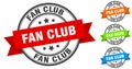 fan club stamp. round band sign set. label
