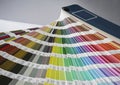 Fan of colour swatches for printing and graphic design.