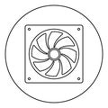 Fan for computer processor Cooler CPU cooling system Ventilator icon in circle round outline black color vector illustration flat Royalty Free Stock Photo