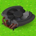 Fan cooler compurer component isometric Royalty Free Stock Photo
