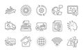 Fan engine, 5g wifi and Cogwheel icons set. Typewriter, Artificial intelligence and Car service signs. Vector Royalty Free Stock Photo