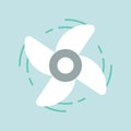 Fan engine spinning icon, flat design vector