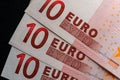 Fan of 10 euro macro banknotes photo