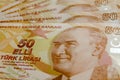 Fan of Fifty Lira Banknotes