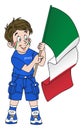 Fan with flag of Italy