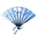 Fan with floral decoration