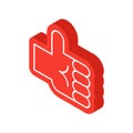 Fan Foam Hand isolated. Thumb up sign vector illustration