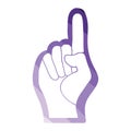 Fan foam hand with number one gesture icon Royalty Free Stock Photo