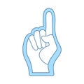 Fan Foam Hand With Number One Gesture Icon Royalty Free Stock Photo