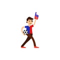 fan football fan illustration. Element of fans accessory for mobile concept and web apps. Colored in Russian national flag fan