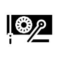 fan heater industrial equipment glyph icon vector illustration Royalty Free Stock Photo