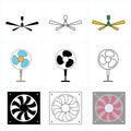 fan icon set vector. ceiling fan icon vector. Exhaust fan icon set. Ventilator symbol. Blower icon. web sign