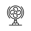 Black line icon for Fan, spiracle and exhauster