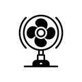 Black solid icon for Fan, spiracle and air Royalty Free Stock Photo