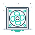 Mix icon for Fan, ventilator and air Royalty Free Stock Photo