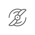 Fan line outline icon and wind equipment