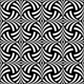 FAN OPTIC ART. STRIPED LINES MONOCHROME SEAMLESS VECTOR PATTERN.