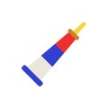 fan pipe illustration. Element of fans accessory for mobile concept and web apps. Colored in Russian national flag fan pipe flat