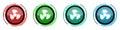 Fan round glossy vector icons, set of buttons for webdesign, internet and mobile phone applications in four colors options