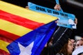 A fan shows a banner pro Catalonia Independence