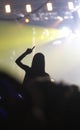 Fan silhouette during show in barcelona sonar festival