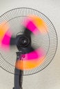 The fan of the stand. Copper retro fan. Vintage electric fan. Metal fan. Pedestal. Cooling fans