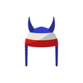 fan Viking cap illustration. Element of fans accessory for mobile concept and web apps. Colored in Russian national flag fan